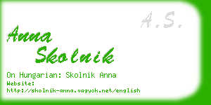 anna skolnik business card